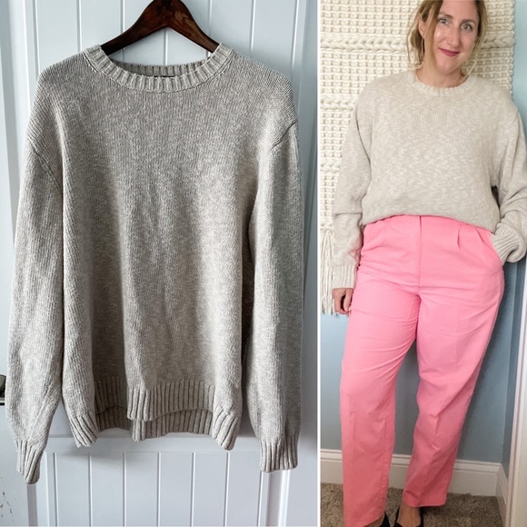 Orvis Other - Orvis Linen/Cotton Classic Crew Neck Sweater Slouchy Oversized